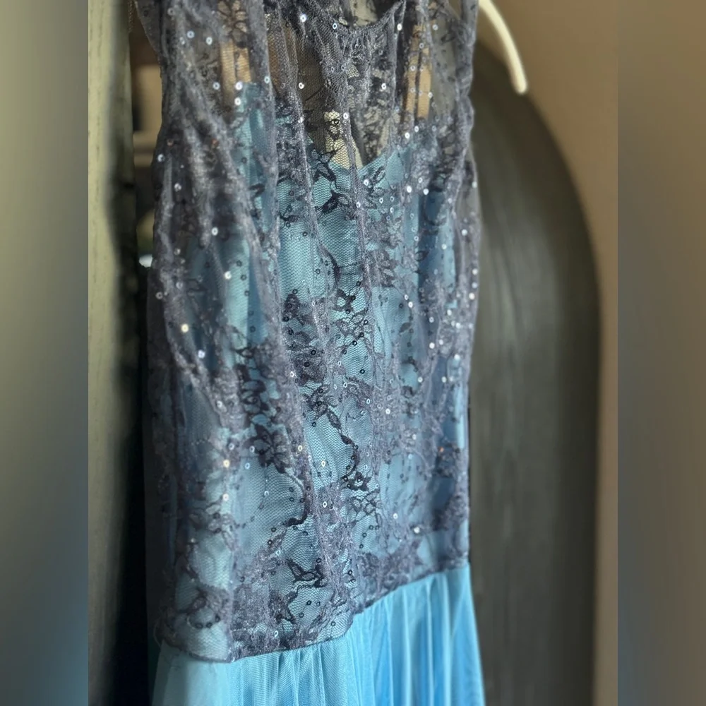 💎Revolution Dance Light Blue Lyrical or Ballet Dance Costume with Lace Overlay